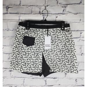 Unique Vintage Womens L Blk & W Zebra Skort fun flirty animal summer beach short